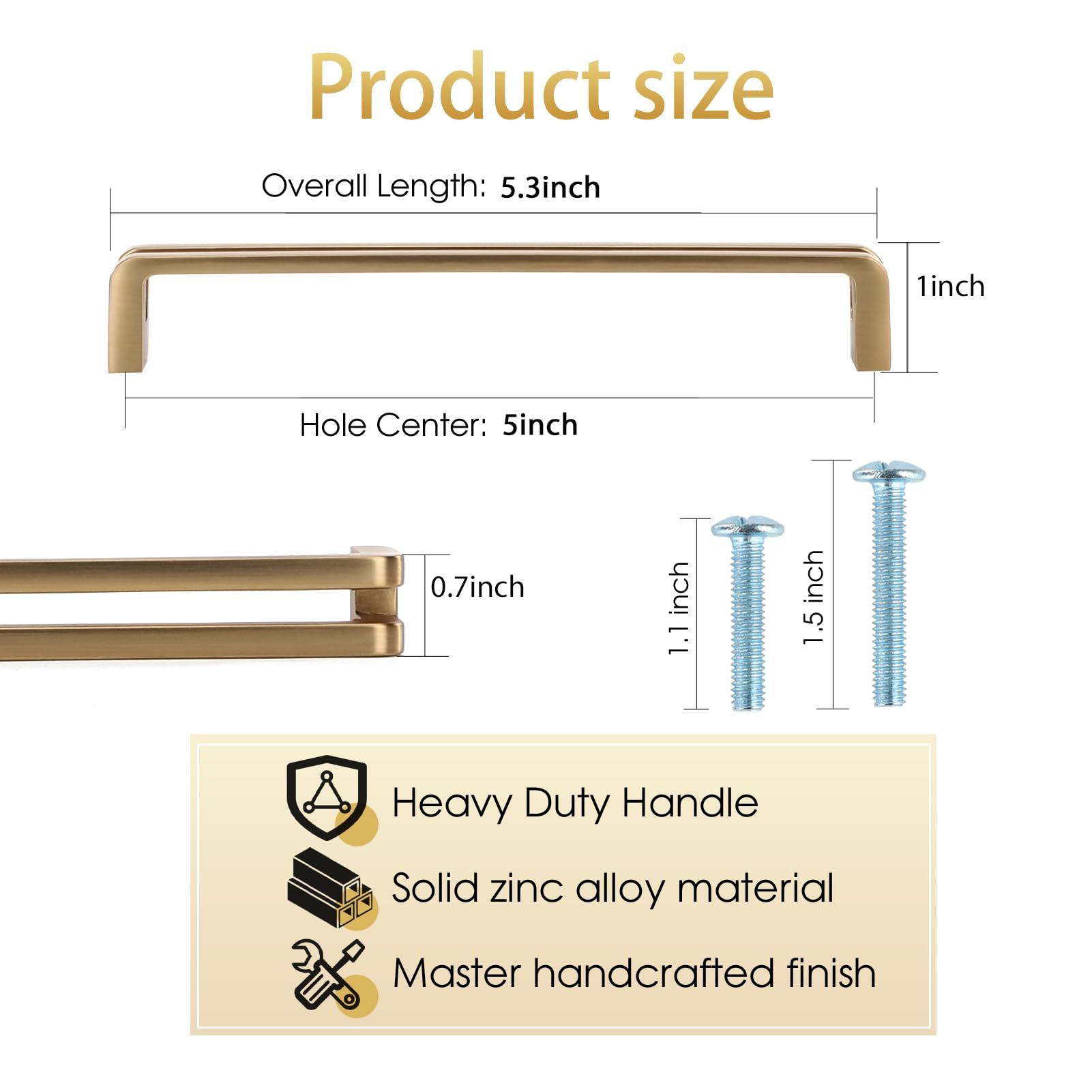 Antique Brass zinc Alloy Cabinet pulls,Vintage Retro 5 Inch （128mm） Hole Center Cabinet Handles for Drawer,Cupboard, Wardrobe,Dresser - 6 Pack — Amazon image 3