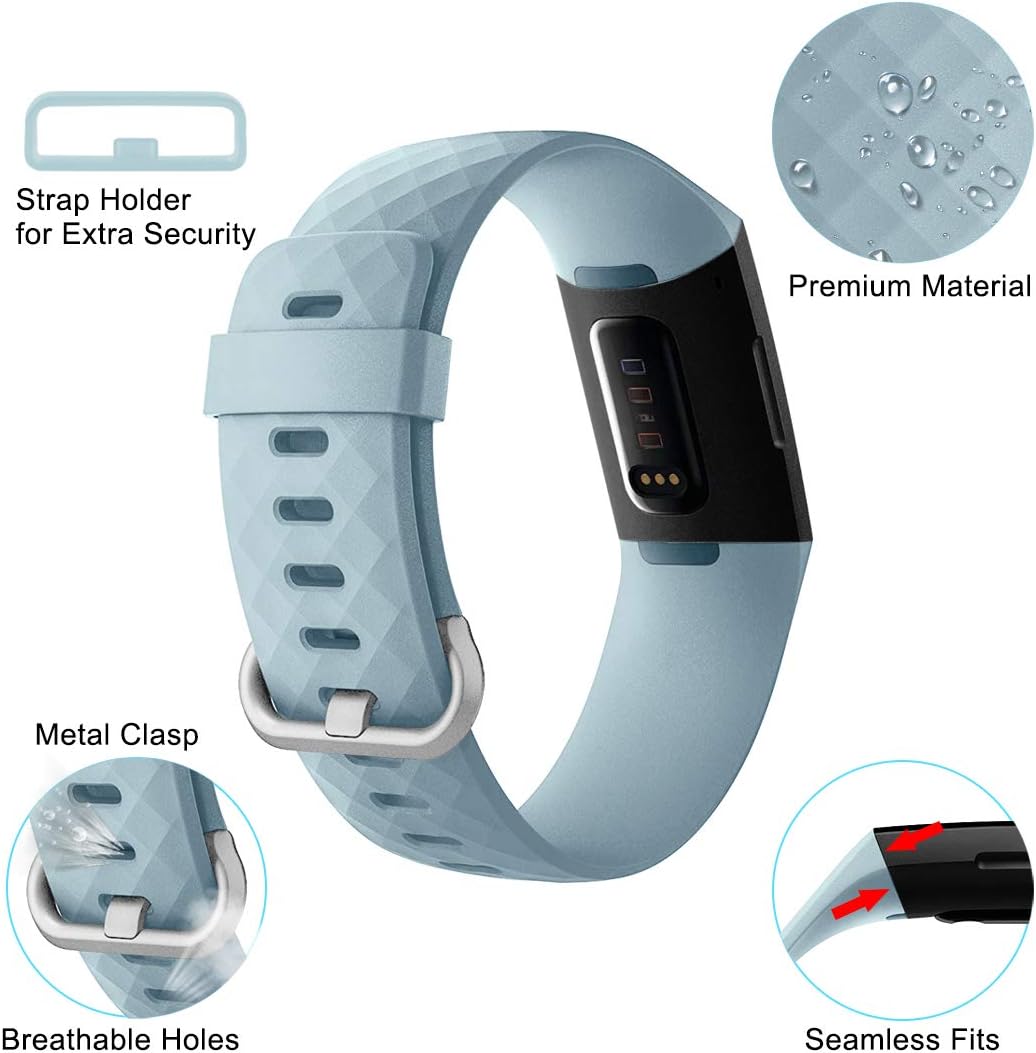 Ouwegaga Bands Compatible for Fitbit Charge 4 and Charge 3 Water Resistant Fitness Wristbands Combo