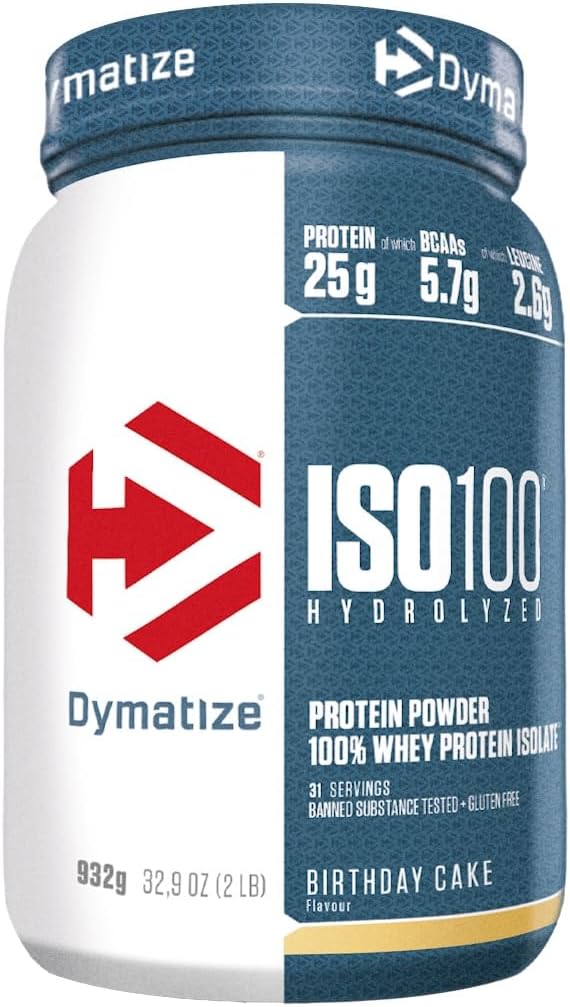 Dymatize ISO 100 Hydrolyzed Birthday Cake 932g - Whey Protein Hydrolysat + Isolat Powder