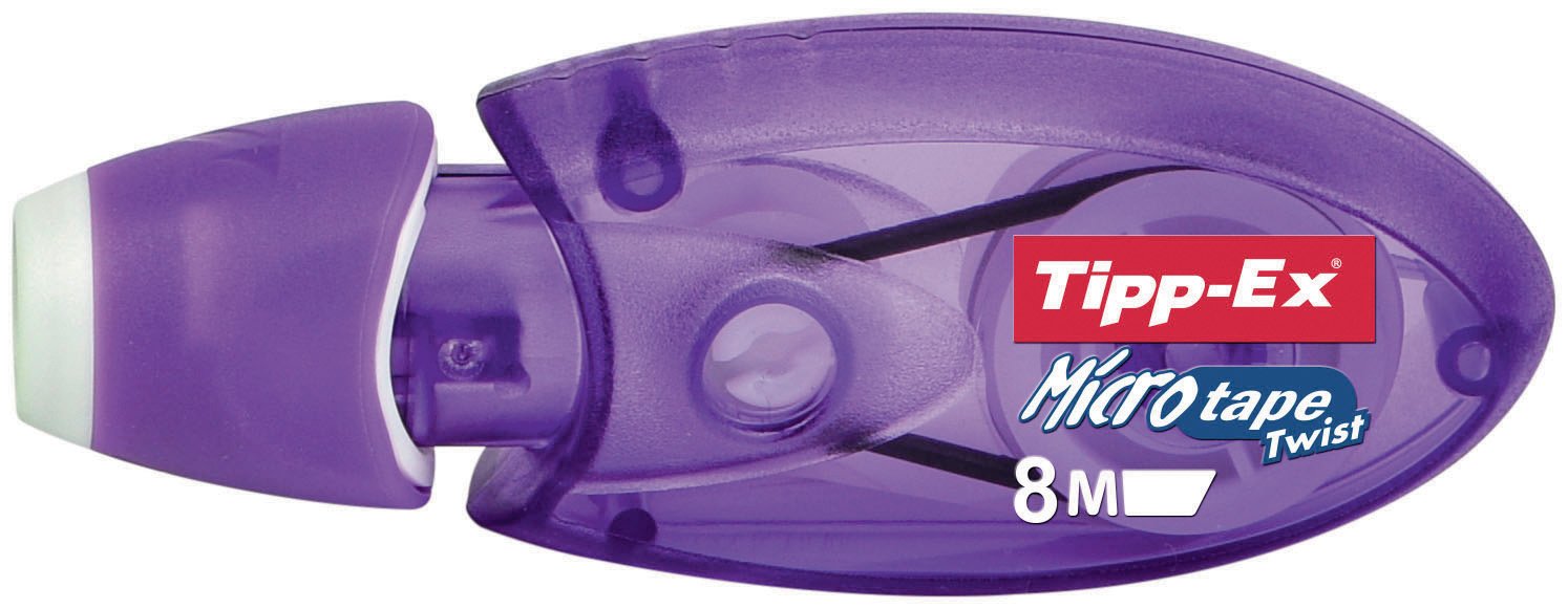 Tipp-Ex 8794321 Korrekturroller Micro Tape Twist mit drehbarer Schutzkappe, 60 bunte Korrekturmäuse im Bubble-Display, 8 m x 5 mm