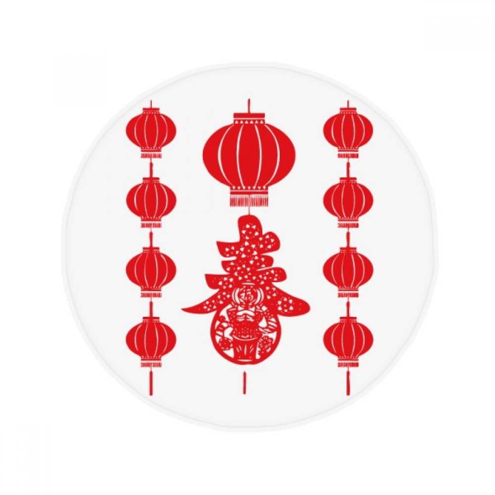 Tapis pet tapis ronde lanterne chinoise rouge multicolore de salon