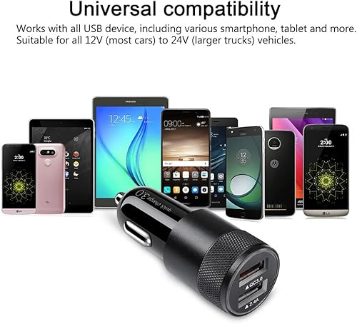 Miniatura 7 de Cargador de coche rápido, [5 unidades] Carga rápida 5.4A/30W teléfono USB cargador adaptador de cargador de coche enchufe rápido 2 puertos