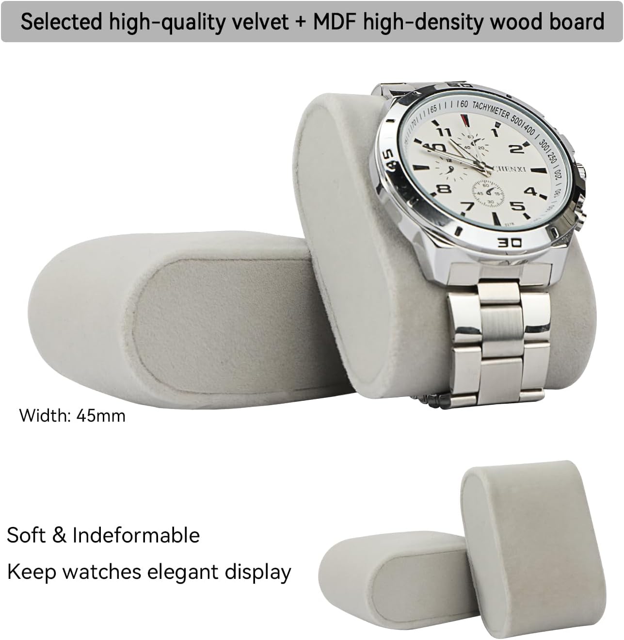 LANDICI Watch Box for Men Women 2 Layer PU Leather Watch Organizer Storage Case,Large Jewelry Box Watch Holder Organizer Display for Watch Sunglasses Bracelet Necklace Ring,Black & Grey