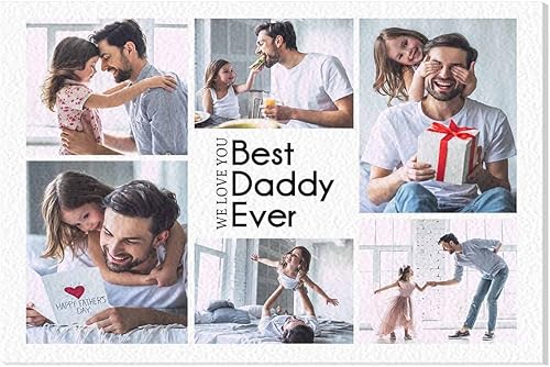 Miniatura 9 de Artsadd Lienzo decorativo personalizado para el día del padre, póster de lienzo personalizado blanco con texto en inglés "Best Daddy Ever", lienzo