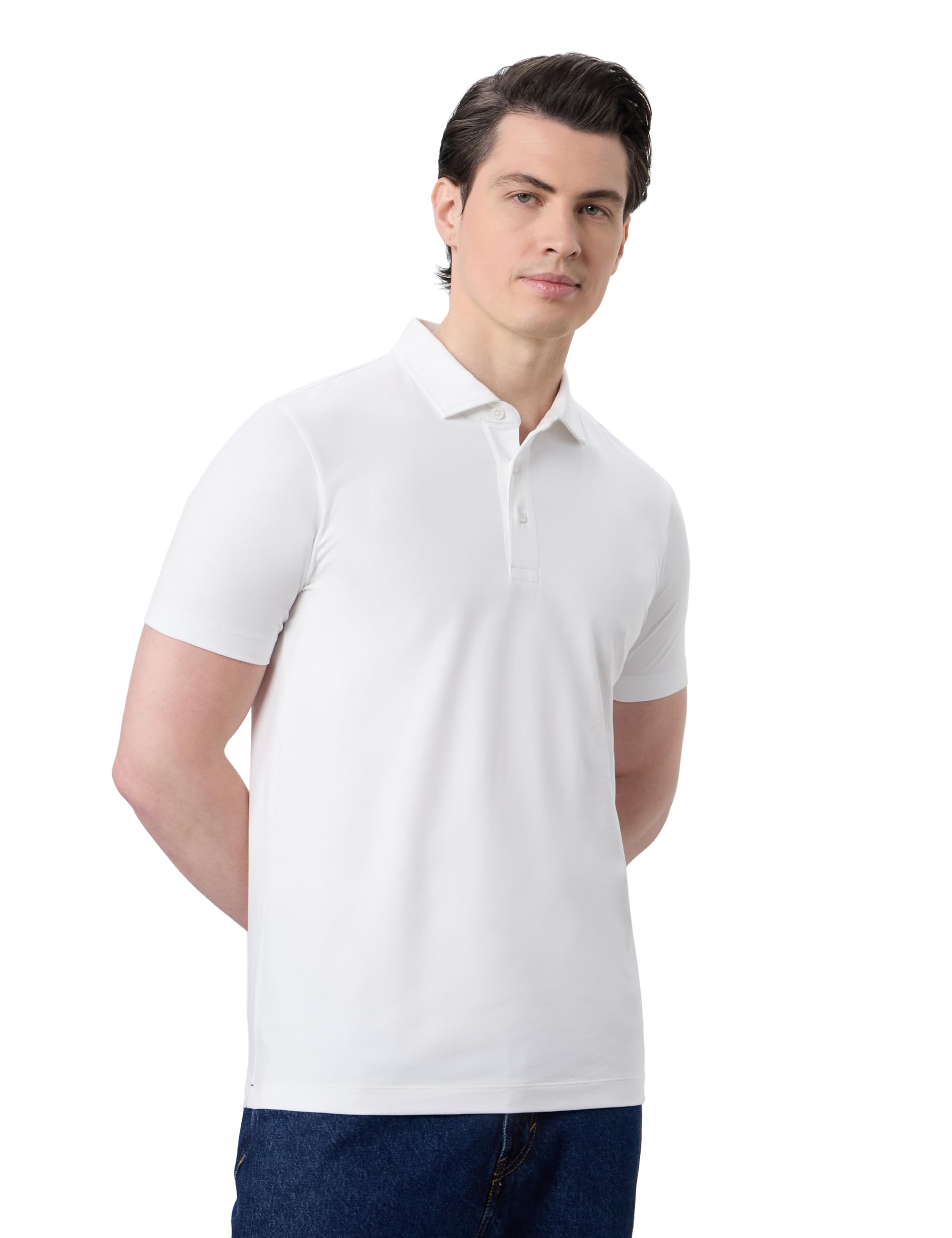 Symbol Premium Men's Super Soft Cotton Stretch Polo | Regulat Fit | Available in Plus Sizes White