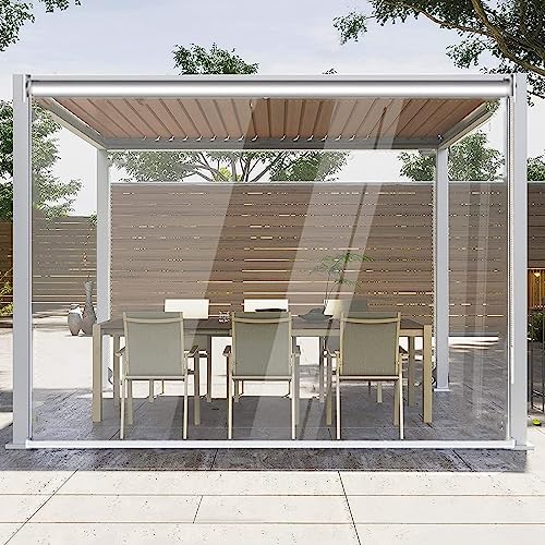 Persianas enrollables transparentes impermeables para exteriores, para cenador, patio, balcón, a prueba de viento y polvo, para interiores y exteriores, persianas enrollables transparentes de 140 x