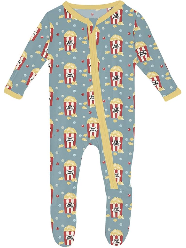 Blue Kickee Pants Print Footie with 2 Way Zipper (Infant)