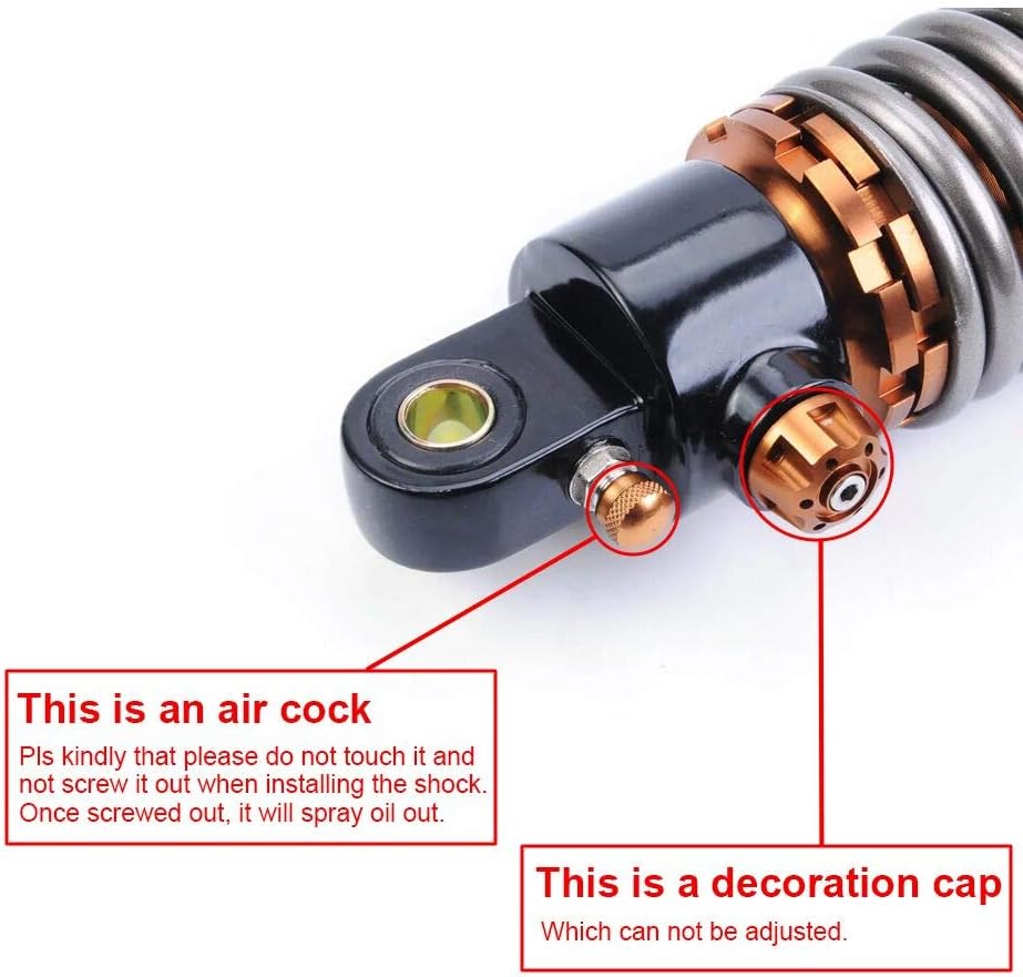 Liquor Pair Shock Absorbers 410MM 16.1 inch for Motorcycle Replacement Round Ends After Market Fit for Scooter ATV Go Kart Quad Dirt Sport Bikes