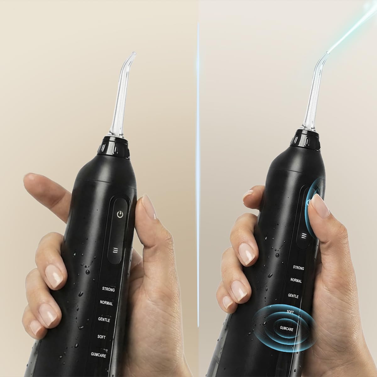 Cecotec Idropulsore Dentale Portatile Irrigatore Orale Professionale ToothCare 6000 Jet Liberty.Auton. 30 Giorni, Serbatoio 180ml, 30-80PSI, 1500 Impulsi/min, Testine Magnetiche, IPX7, Igiene Completa