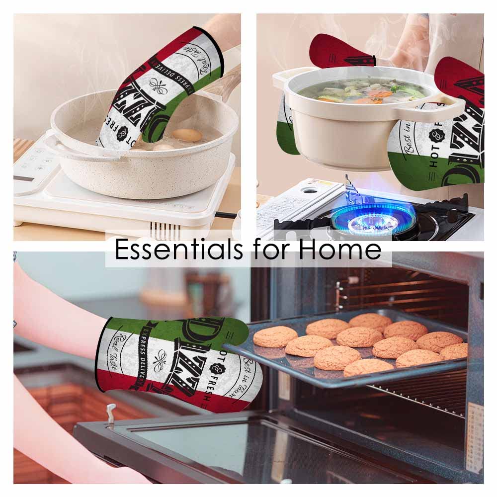 Gants De Cuisine Et Maniques à Pois Rouges Et Blancs - Résistant à La Chaleur - Pour La Cuisine, La Pâtisserie, Le Barbecue