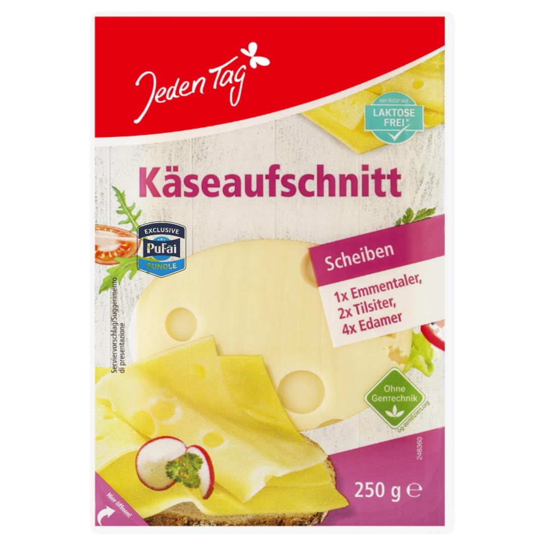 JEDDEN TAG Käse-Aufschnitt Käse 250 gramm, 4er