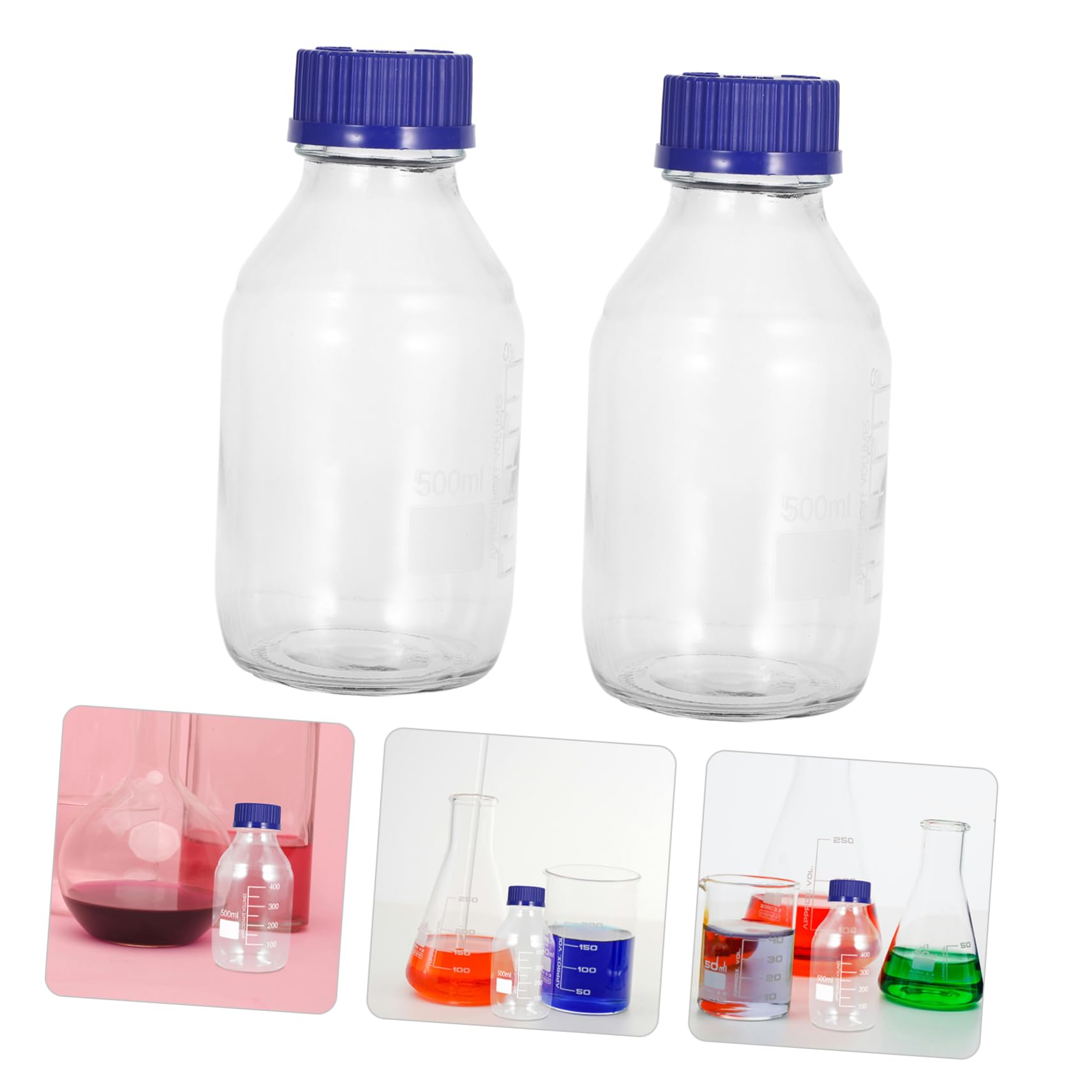 Cabilock 5 Sätze Reagenzflasche Chemisch Flasche Mit Stopfen Kappe Wieder Auffüllbar Medienflasche Mit Deckel Phiole Becher Glasflasche Flaschen Für Laborreagenzien Laborflasche 2 Stück * 5