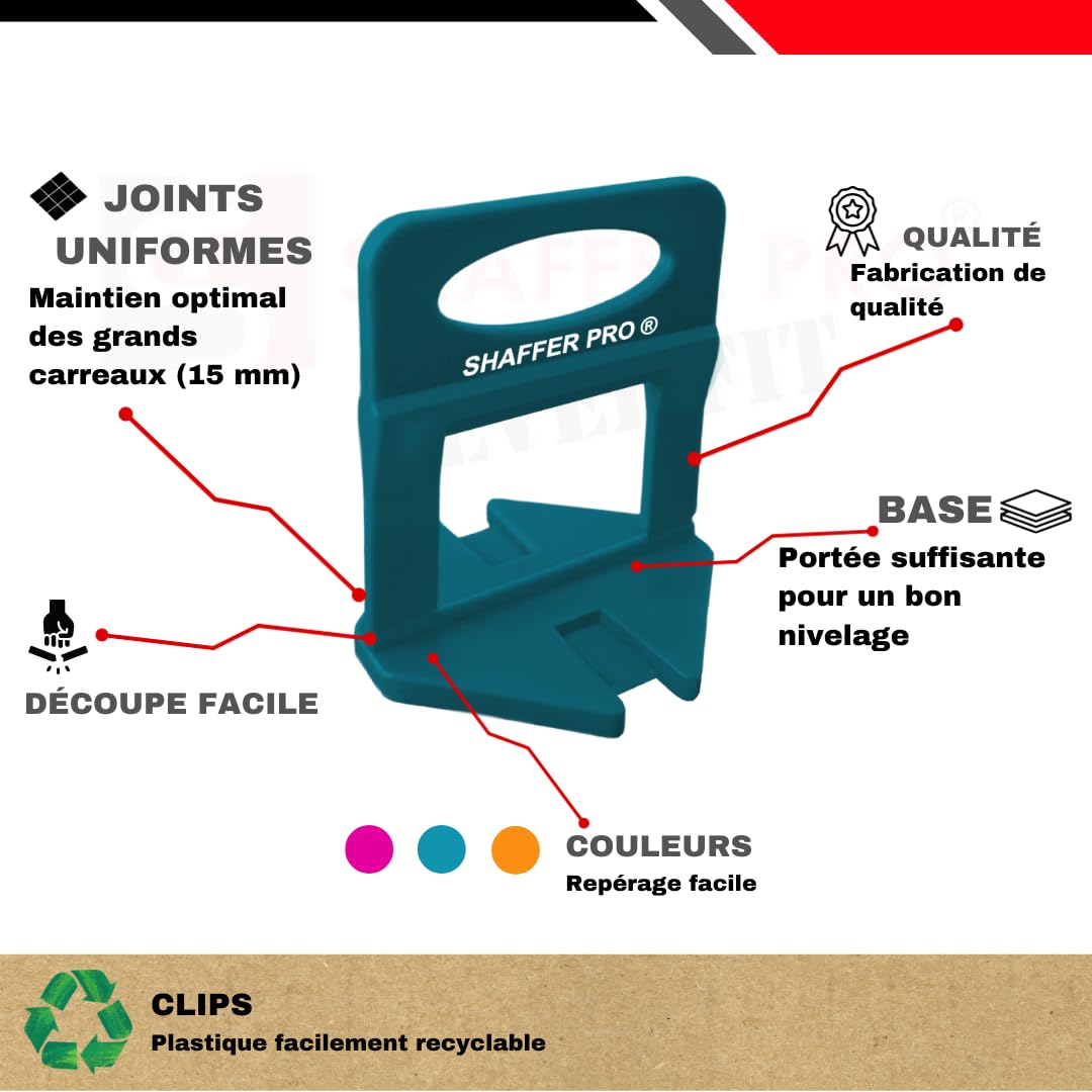 Système de nivellement carrelage à cales et clips I SHAFFER PRO