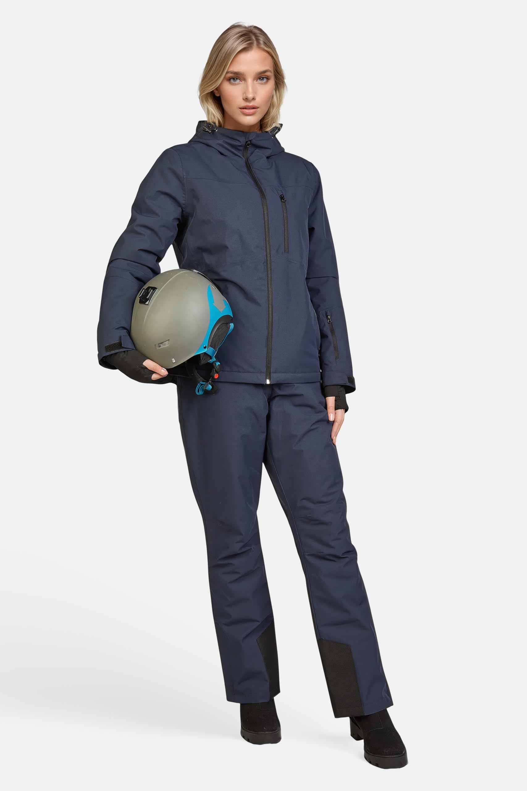 Weichers Skianzug Gr.S-XXL Damen Herren Skijacke Skihose Schneeanzug Pants mit Kapuze Winddicht Wasserdicht Skifahren Schnee