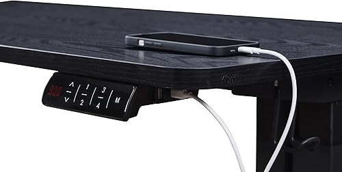 Miniatura 2 de kowo Escritorio eléctrico de altura ajustable, escritorio de madera para computadora de oficina en casa de 48 pulgadas, escritorio ergonómico de