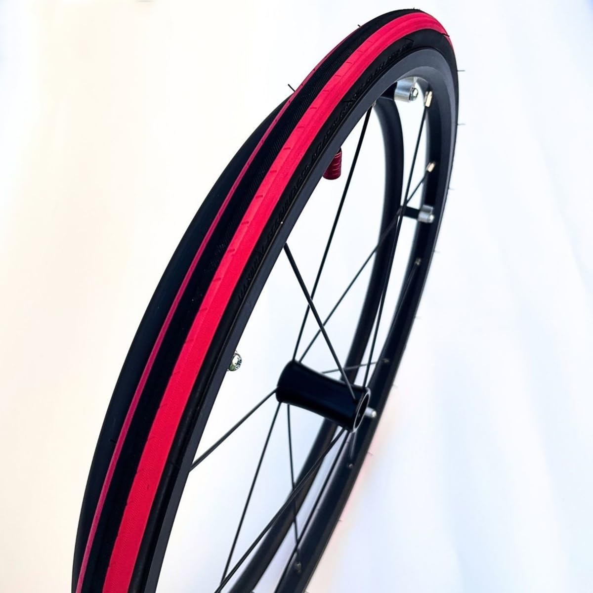 Rueda Trasera de Repuesto para Silla de Ruedas, 24" x 1" (23-540), Neumático para Silla de Ruedas Deportiva, Textura Antideslizante, Rodamiento de 12,7 mm, Color Rojo