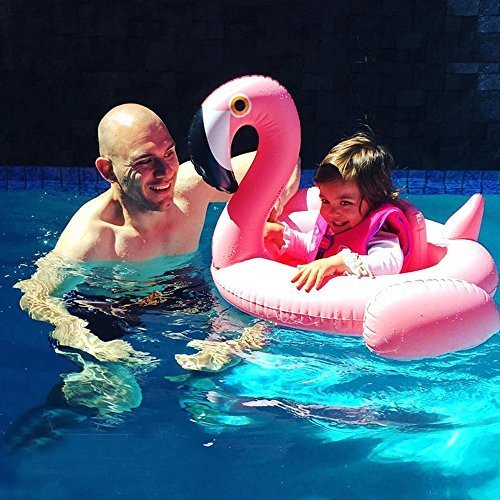 Baby Swim Ring Ride-On Float Swimming Pool Toys Pink Flamingo Inflatable Swimming Ring For Baby Perfect For Baby Toddler Infant Kids #TOP2