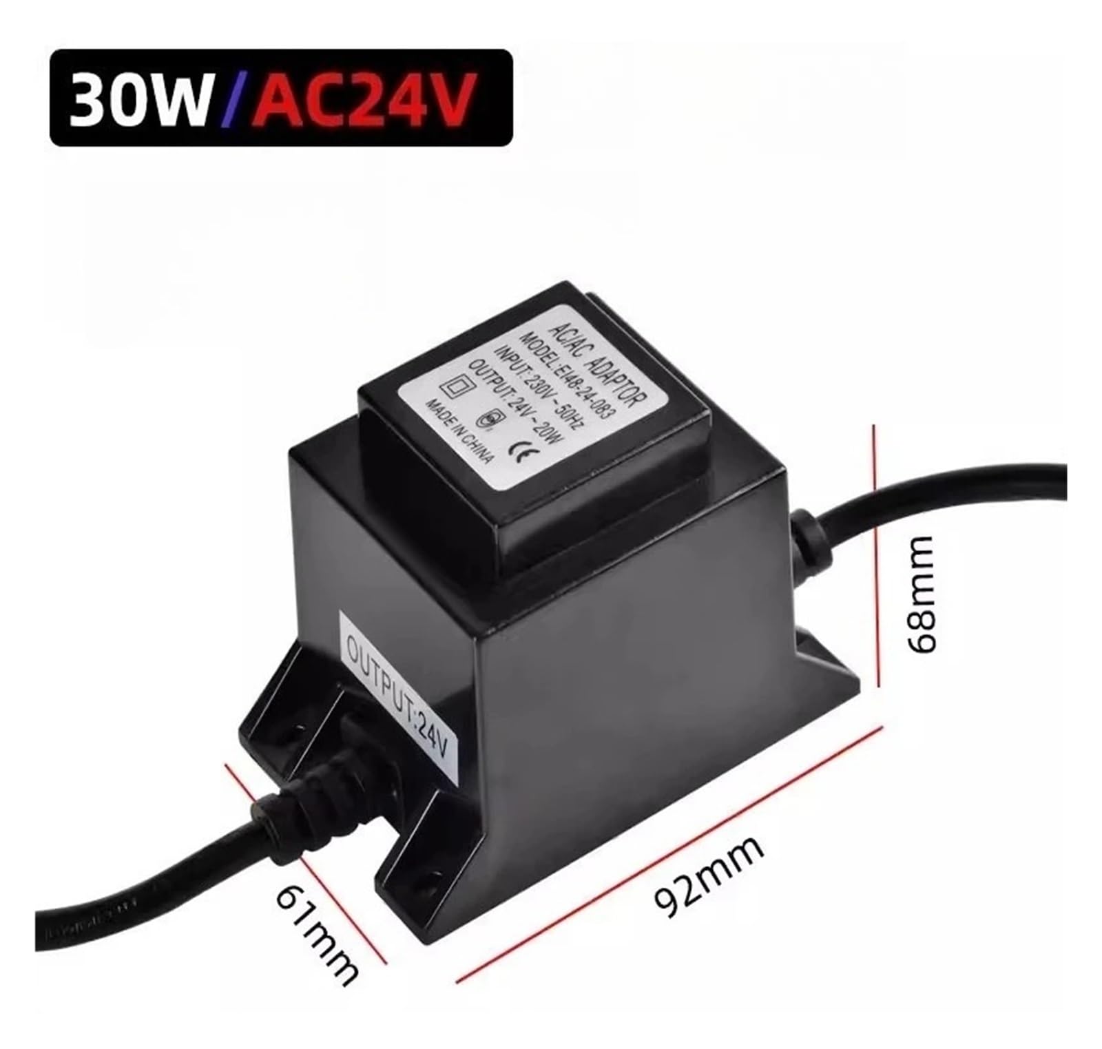 wasserdichter unterwasser transformator Wasserdichter AC12V/24V-Transformator for den Außenbereich; AC220V auf 2/24V Unterwasserlichtadapter; Schwimmbad-LED; 30W 60W