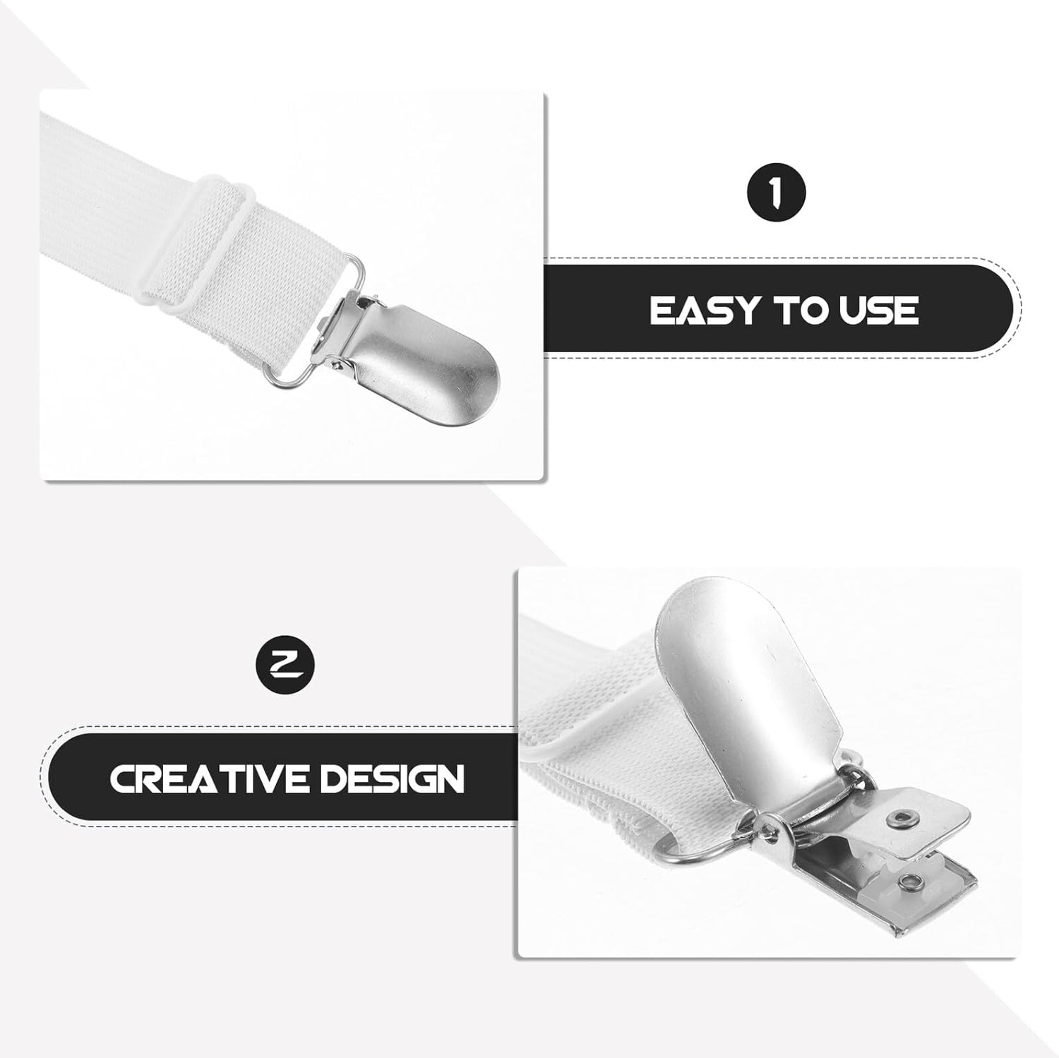 Adjustable Bed Sheet Straps Clips with Non-Slip Elastic Fasteners for Mattress Sofa Cushion and Fitted Sheet 4 Clips 4pcs for Bedding