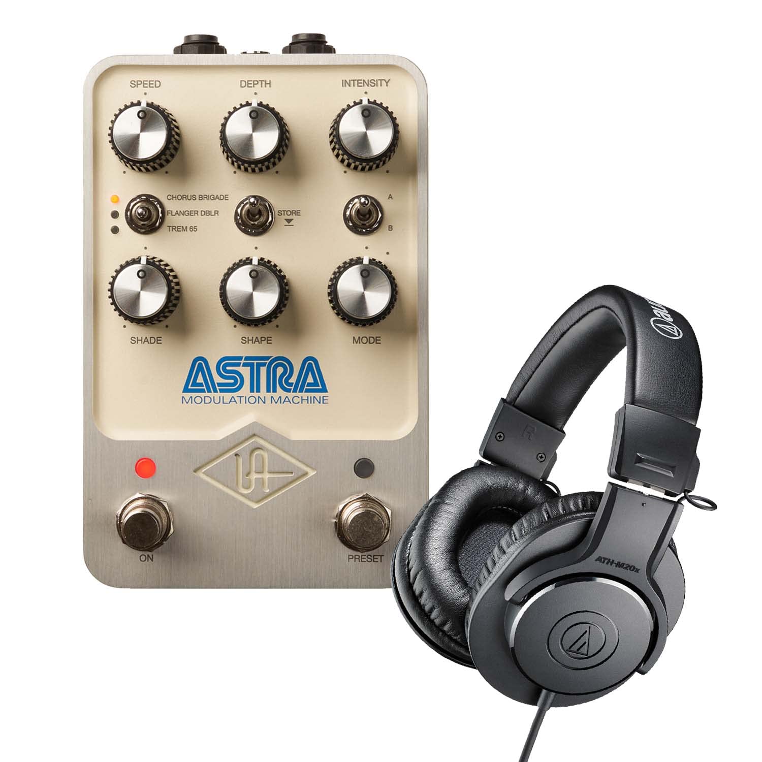 Universal Audio UAFX Astra Modulation Machine Pedal, AT ATH-M20X Bundle