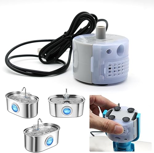 Miniatura 1 de YZHDUXIU Bomba de repuesto para fuente de agua para gatos, compatible con la mayoría de fuentes de agua para mascotas de acero inoxidable de 108