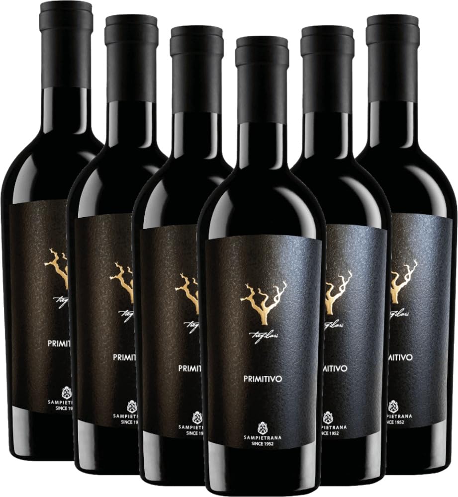 Trefilari Primitivo Salento IGT Cantina Sampietrana Rotwein 6 x 0,75l VINELLO - 6 x Weinpaket inkl. kostenlosem VINELLO.weinausgießer