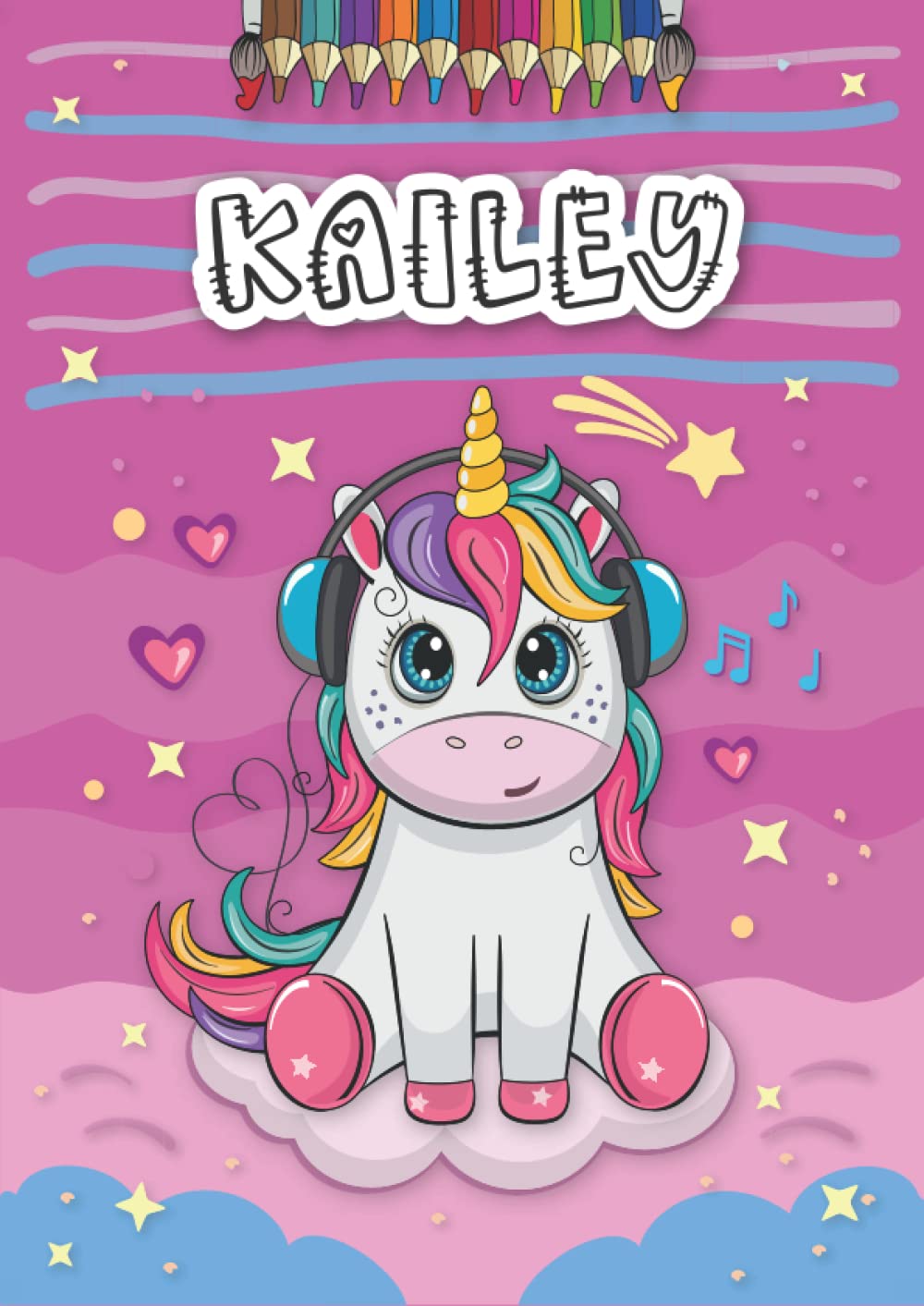 Kailey: Personalized Coloring Book for Kailey | Theme: Unicorn | Birthday gift for girl, daughter ... | Ages: 4-8 | 25 unicorn designs with name Kailey, Large size A4 (ca. 8.5 x 11 inches)