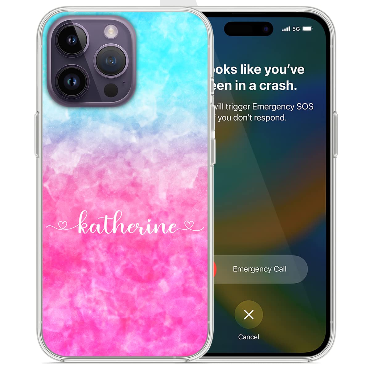 Somlatic Custom Phone Cases Personalized Case with Text Handwritten Style Protective Cover Compatible with Series 17 16 15 14 13 12 11 XR X XS 8 7