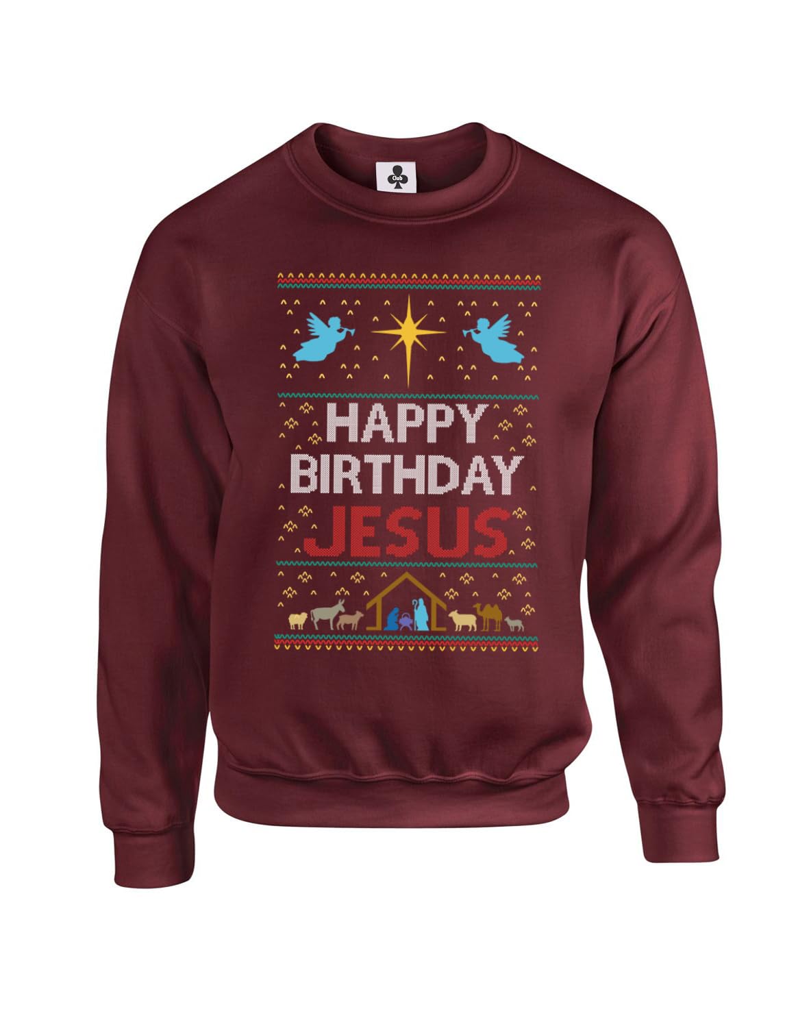 Taylor Brown Unisex Maroon Retro Classic Ugly Happy Birthday Jesus Merry Christmas Xmas Rude Silly Fun Novelty Funny Adults Sweatshirt Jumper