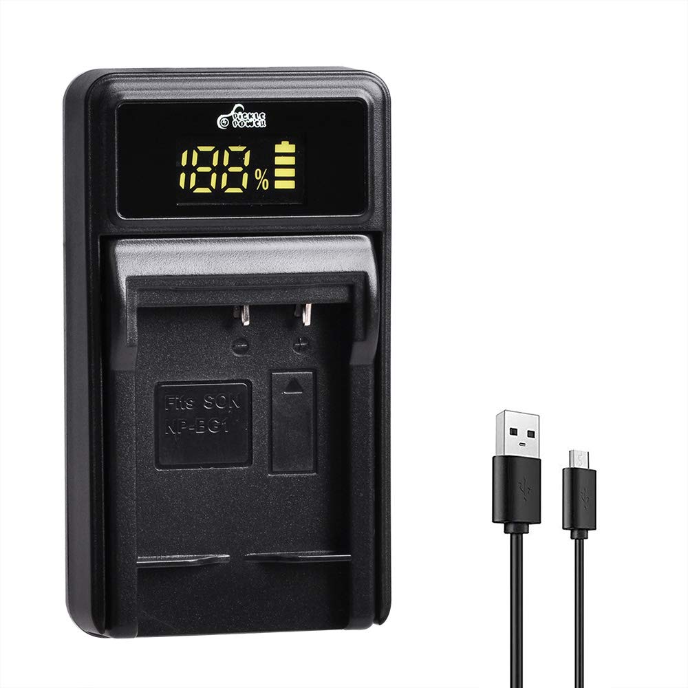NP-BG1 LED Display Battery Charger for Sony NP-BG1 NP-FG1 Battery and Cyber-Shot DSC-H3 DSC-H7 DSC-H9 DSC-H10 DSC-H20 DSC-H50 DSC-H55 DSC-H70 DSC-H90 DSC-HX5V DSC-HX7V DSC-HX9V DSC-HX10V DSC-HX30V