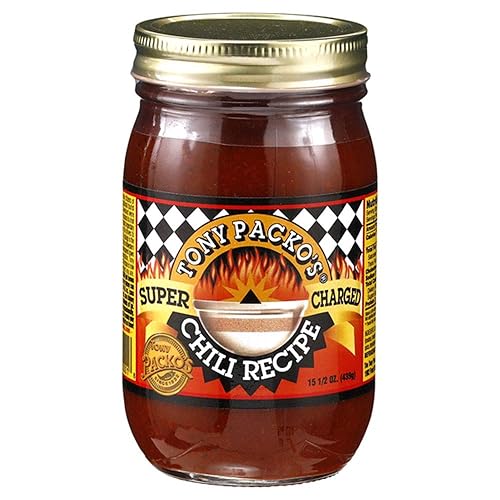 Miniatura 3 de Tony Packo's Super Charged Chili Recipe Base, tarros de 15.5 onzas (paquete de 4) con exclusivo abridor de tarros, mezcla de condimentos de especias