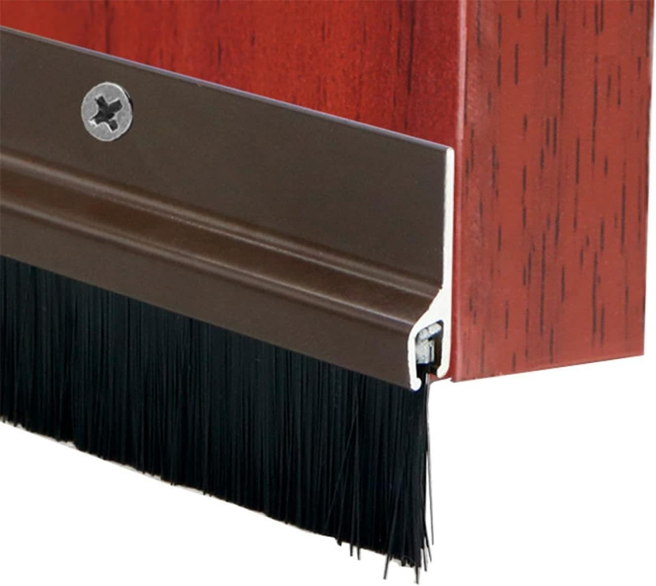 Terranook Coffee Door Sweep 100Cm, Aluminium Door Brush Draught Excluder Strip For Door Bottom, Draft Blocker & Noise Insulator For Dust, Wind, Insect Proof (Coffee)