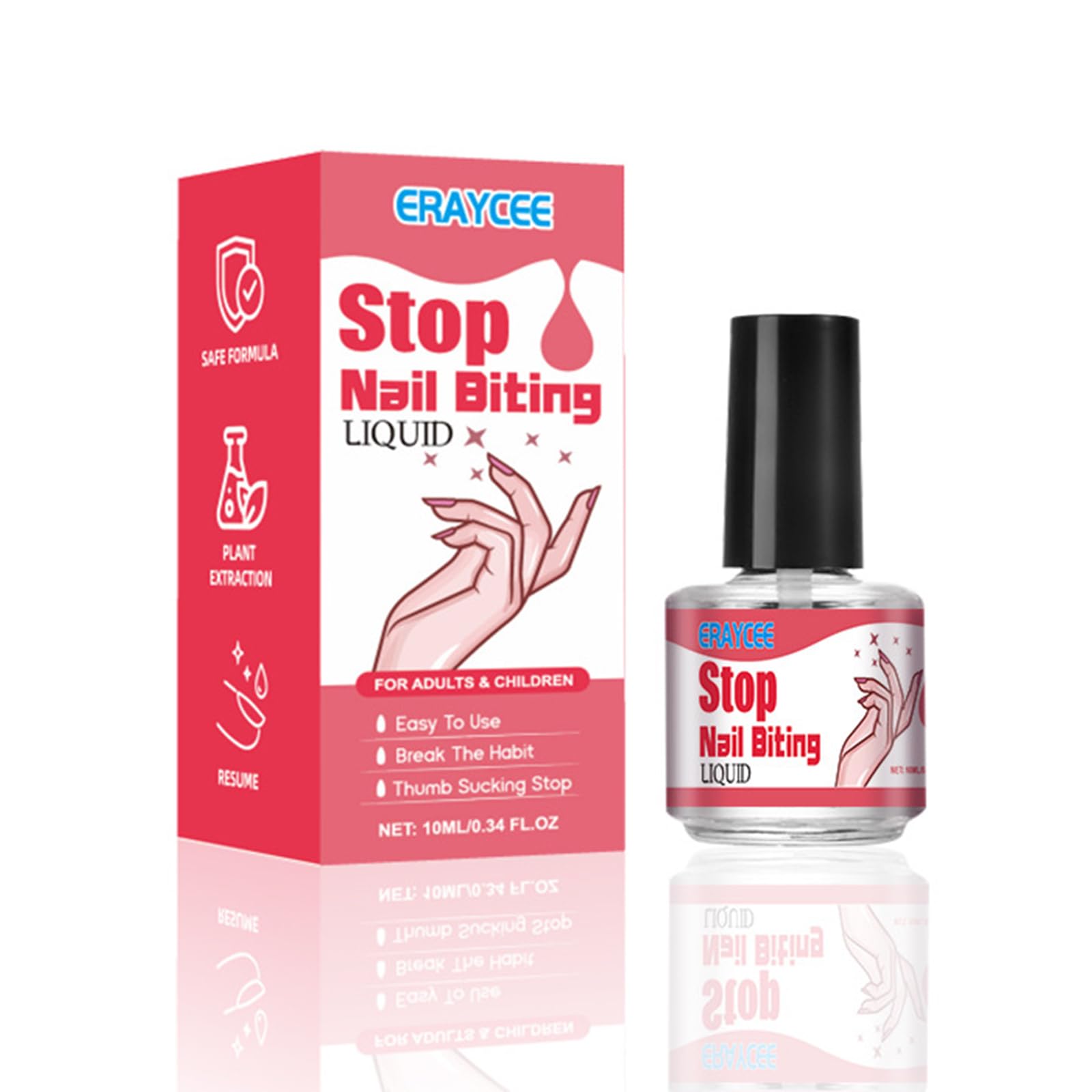 No Bite Nail Polish - Safe Nail Biting Prevention - Anti Biting Polish - Stop Putting Fingers In Your Mouth - Bitter Taste Thumb Sucking Deterrent