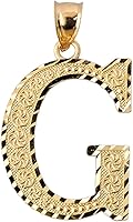Vista 1 de Colgante de oro amarillo de 10 quilates con letra G inicial, 0.7", Oro amarillo