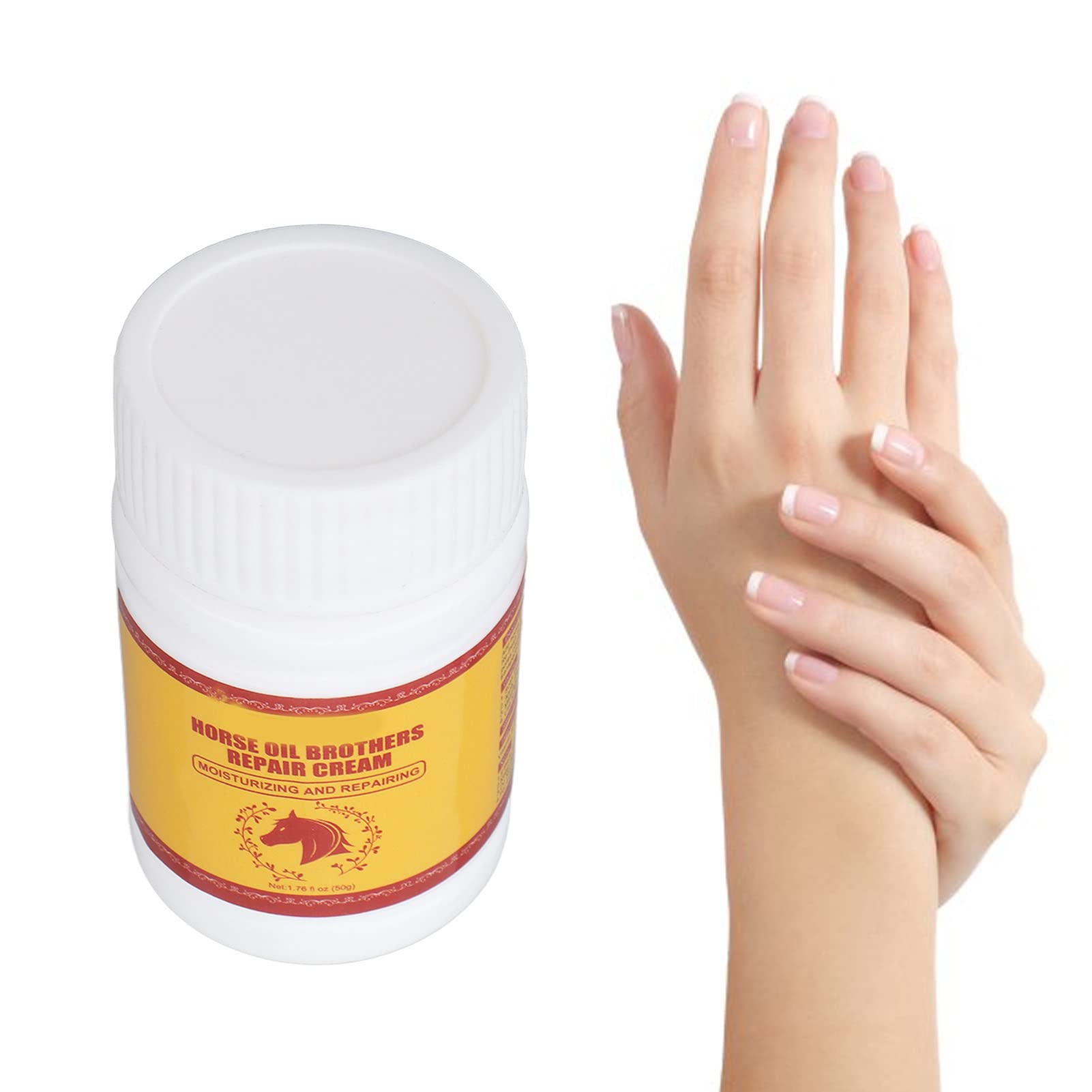 Crema de Aceite de Caballo, Crema Corporal de Aceite de Caballo, Crema de Congelación de Aceite de Caballo para Reparación Eficiente de Manos Y Pies, Humectante para la Piel de Buena Absorción, 50g