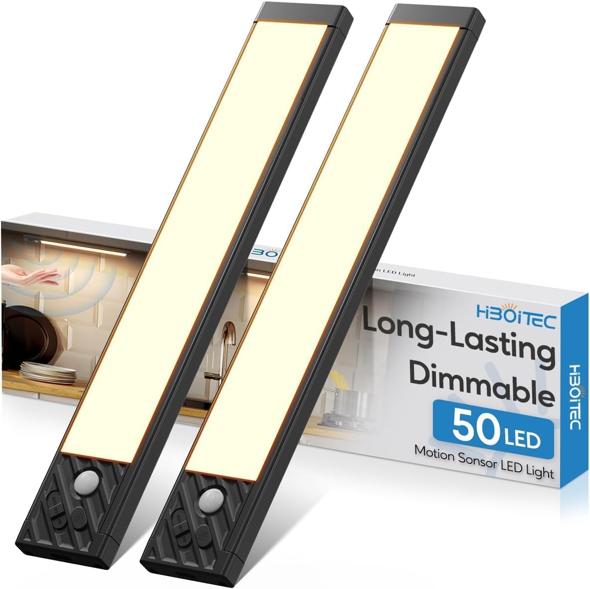 Lampe De Placard LED Rechargeable USB-C - 50 LED Dimmable, Détecteur De Mouvement, Magnétique/Adhésive - Pour Armoire, Cuisine, Escalier - 9
