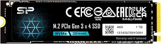 Silicon Power 1TB NVMe M.2 2280 PCIe Gen3x4 SSD - 2200MB/s Read, 1600MB/s Write, TBW 600 (SP001TBP34A60M28)
