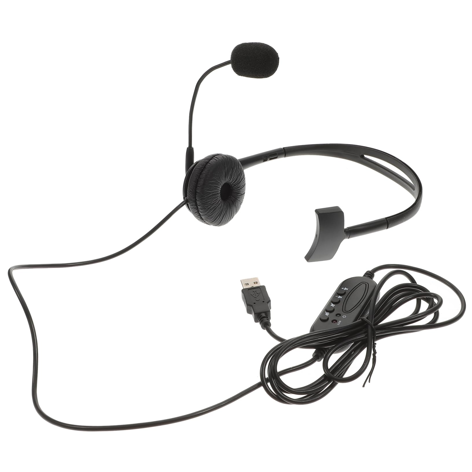 VILLCASE USB Headset with Microphone Ergonomic Design Comfortable One Sided Call Center Headset for Conference Calls Mic Soft Ear Cushions