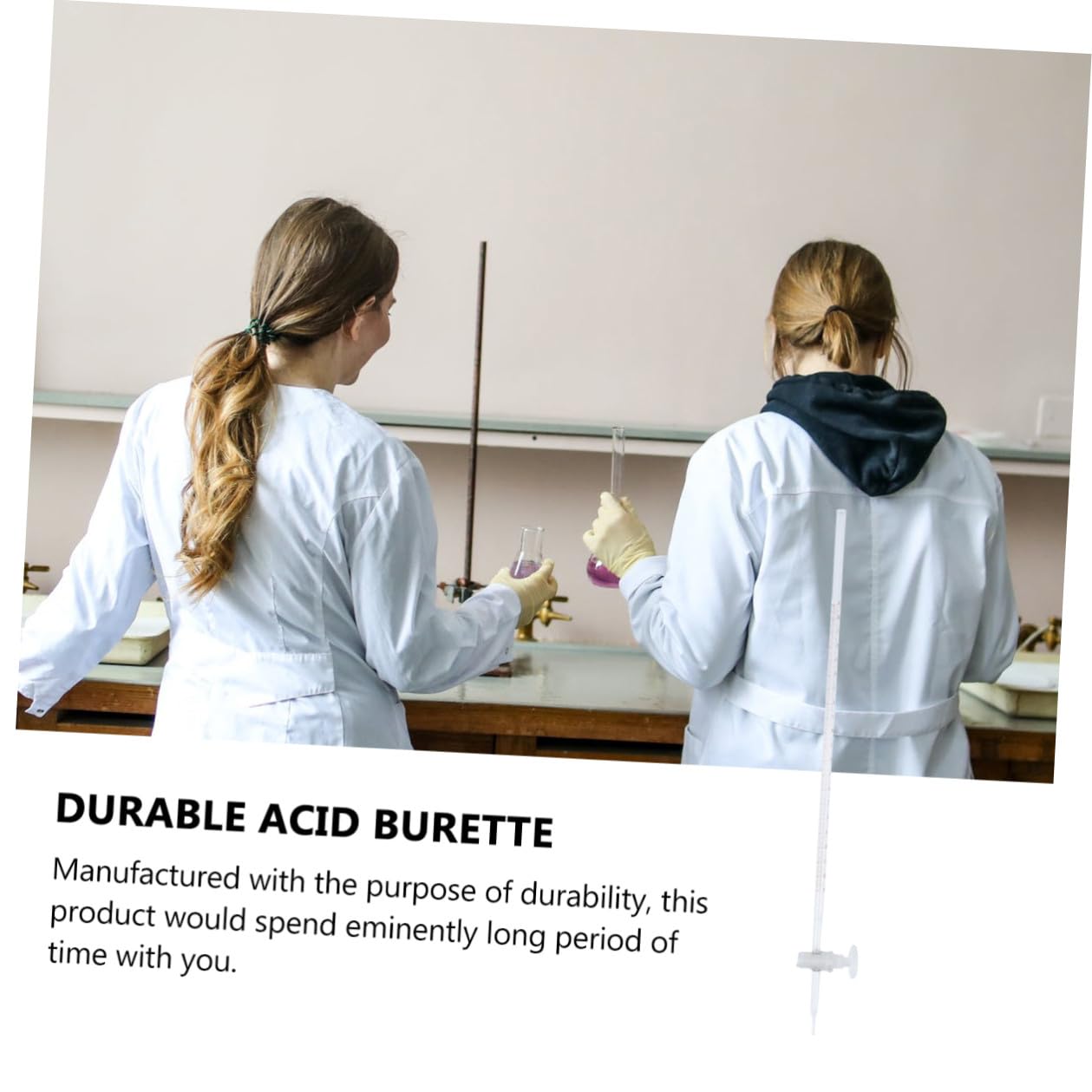 Alipis Glas Bürette 10ml für Chemische Labore mit Hitzebeständigem Material und Leichtem Design als Laborinstrument für Mittelschule