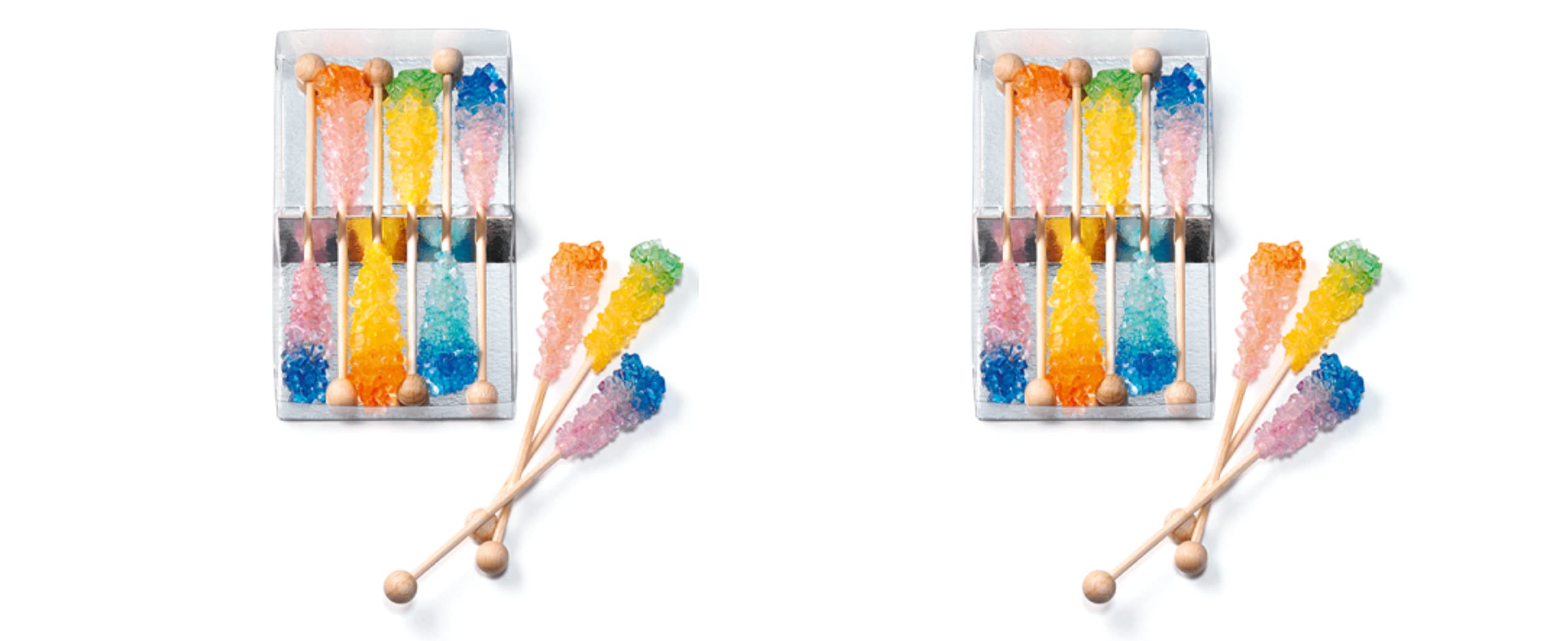 Lot de 2 bâtonnets à candides teemando® « Duo », 2 couleurs, 6 pièces par paquet de 11 cm = nous livrons 2 pièces.