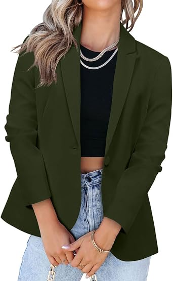 Womens Blazers for Work Casual Open Front Blazer Long Sleeve Work Office Jacket Lapel Collar Cardigan Jacket