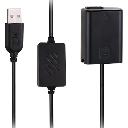 CCYC AC-PW20 Fully Decoded DC Coupler replace of NP-FW50 Battery, USB Power Cable Replacement for AC-PW20 AC Power Adapter, Dummy Battery for Sony a3000, a5000, a6000, a6500, a7R, a7S, RX10 III,NEX-3N