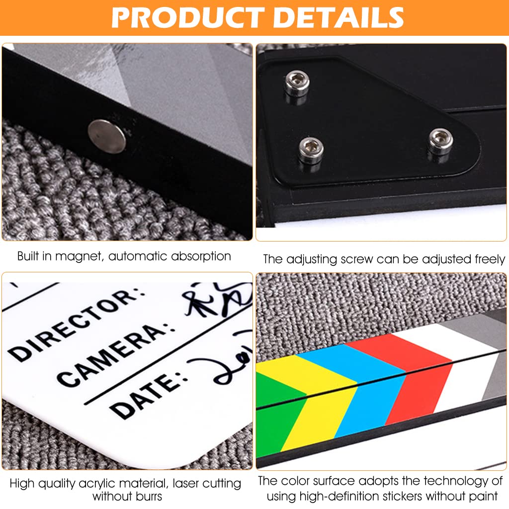 ZIBUYU® Movie Clap Board 10x12 Inch Film Clapper Board Tool Stage Prop — Amazon image 4