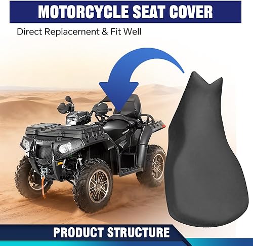 Miniatura 15 de PIT66 Funda de asiento de piel de PVC negra compatible con Honda Rancher 350 2000-2006