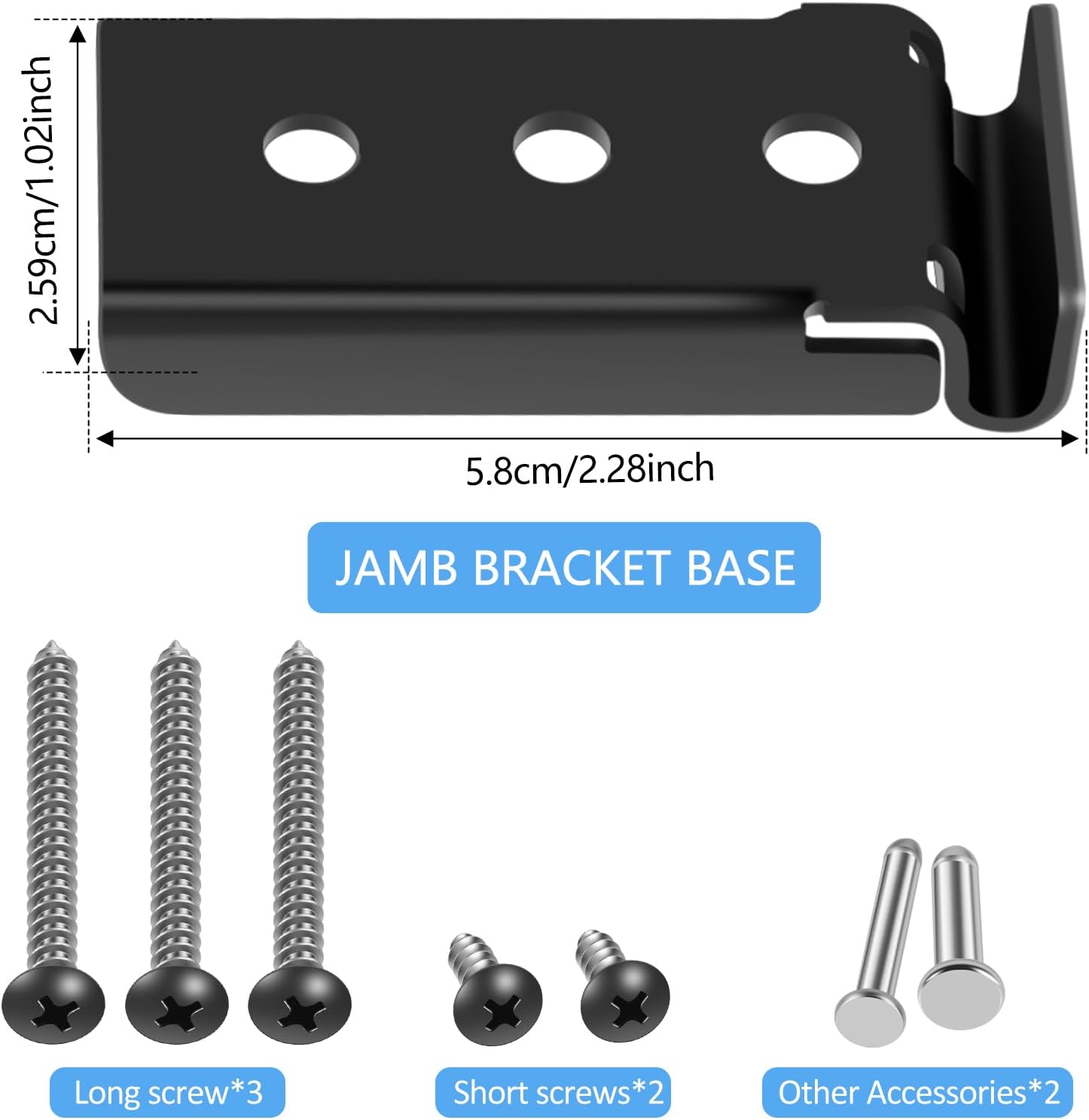 Storm Door Closer Bracket, Door Closer Bracket, Door Closer Replacement Parts Kits, Sturdy Reusable Door Closer Bracket with Brackets Hardware, Protecting Doors from Damage from Strong Winds (Black)