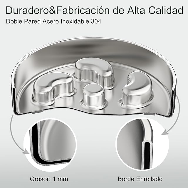 Foto 5 de 8 de Feedoo Comedero Perro Antivoracidad,480 ml Doble Pared Acero Inoxidable Comedero Antivoracidad Perro