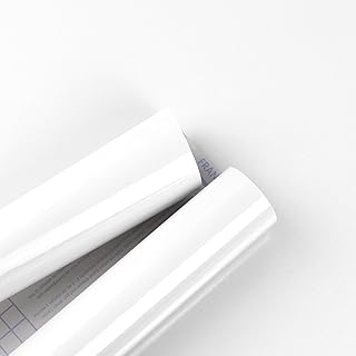 Amiya White Glossy Contact Paper Shiny Peel and Stick Wallpaper Self-Adh...