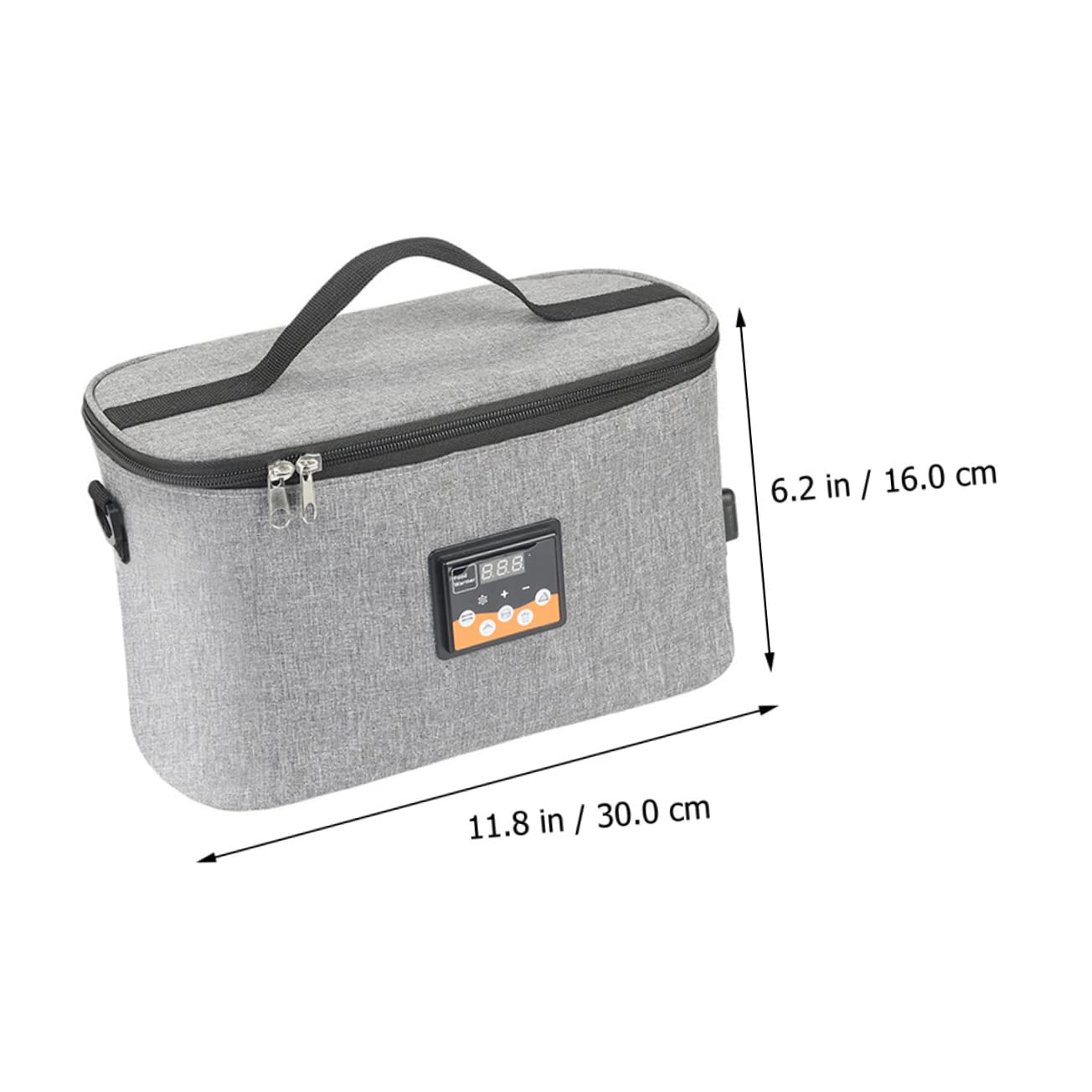 Tragbarer Babyflaschenwärmer 8l aus Oxfordstoff für Unterwegs | Liquid Crystal Thermostat, Dc 12v Auto Ladekabel, Tragegurt zum Hängen Am Kinderwagen