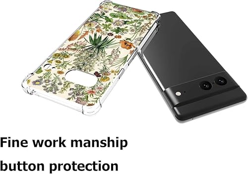 Miniatura 2 de Funda compatible con Google Pixel 7, diseño gráfico de flores florales de jardín botánico retro para Google Case Girls Women, funda elegante de TPU