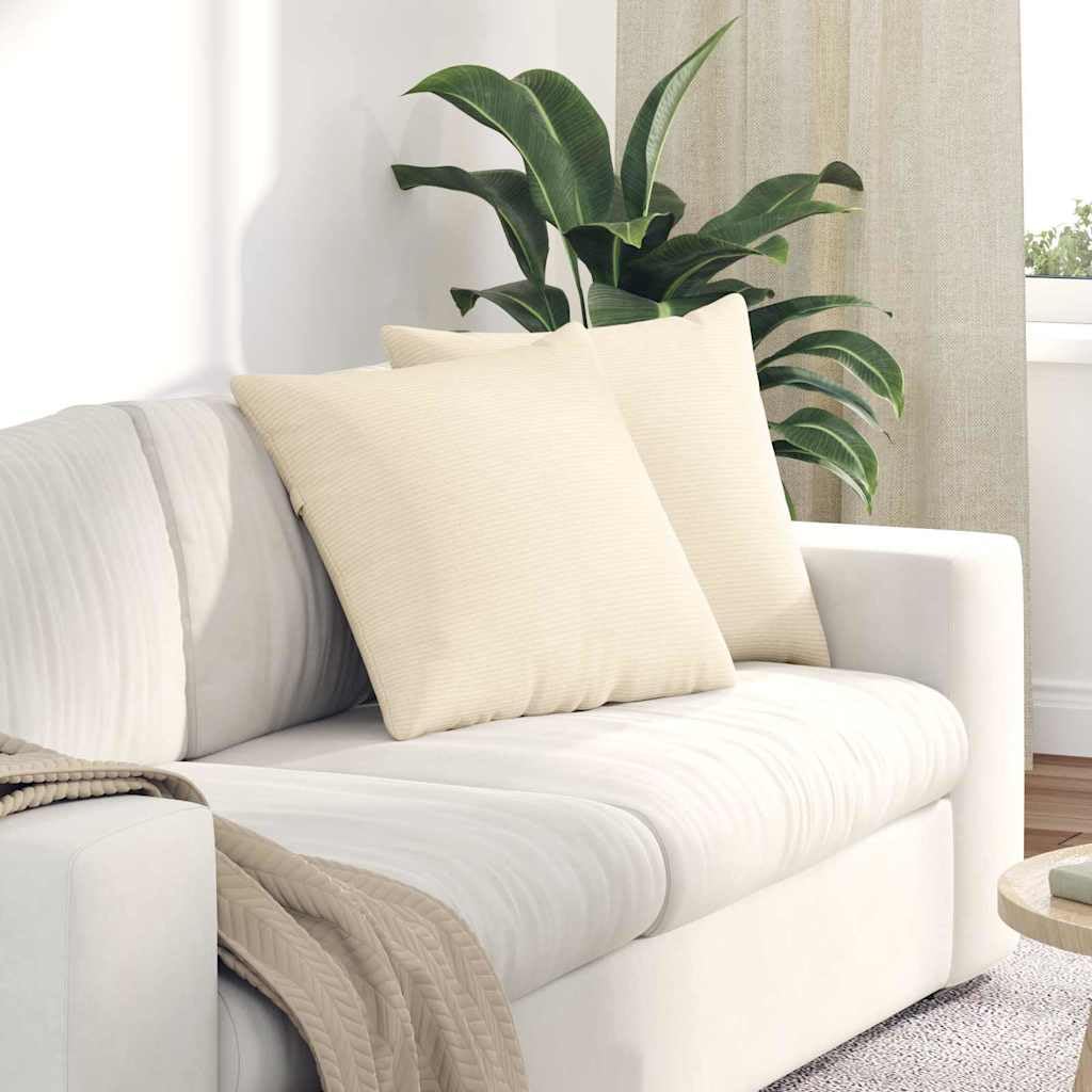 Weiche Cordkissen für Sofa 2 Stück mit samtiger Textur und modernem Design als Elegante Sofakissen und plüschige Sofakissen samtige Dekokissen